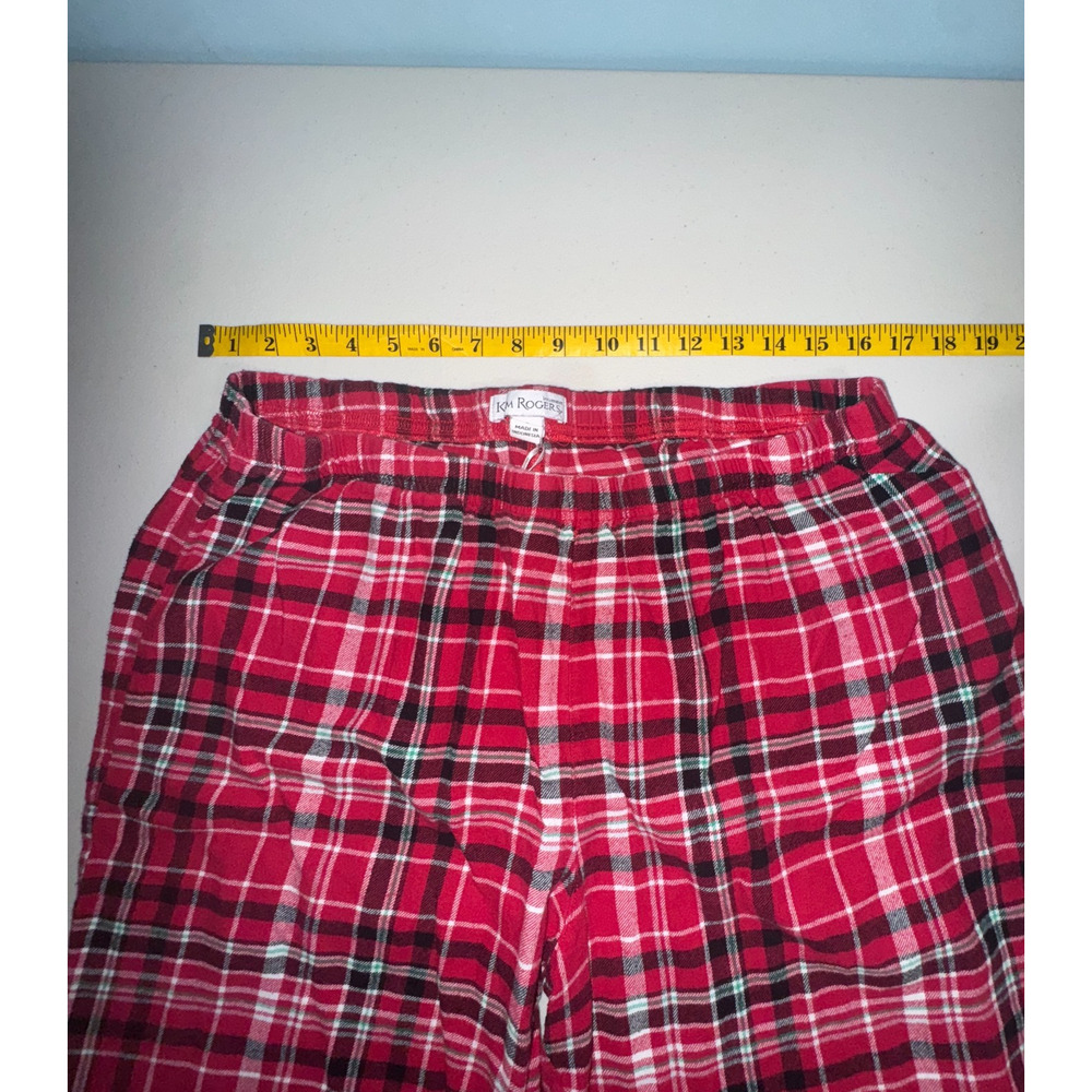 Kim‎ Rogers Womens L Pajama Set Plaid Holiday Intimates Sleepwear Warm Cozy Soft - Picture 9 of 12